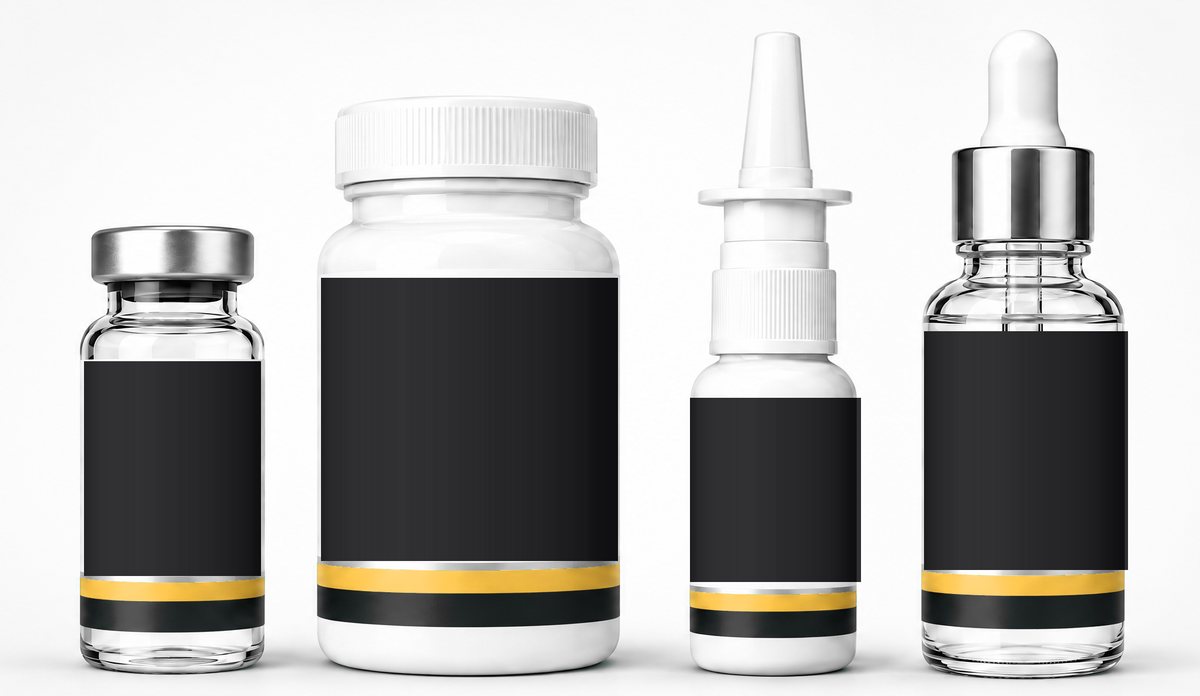 Blank-label vial, capsule bottle, nasal spray and serum ready for your brand